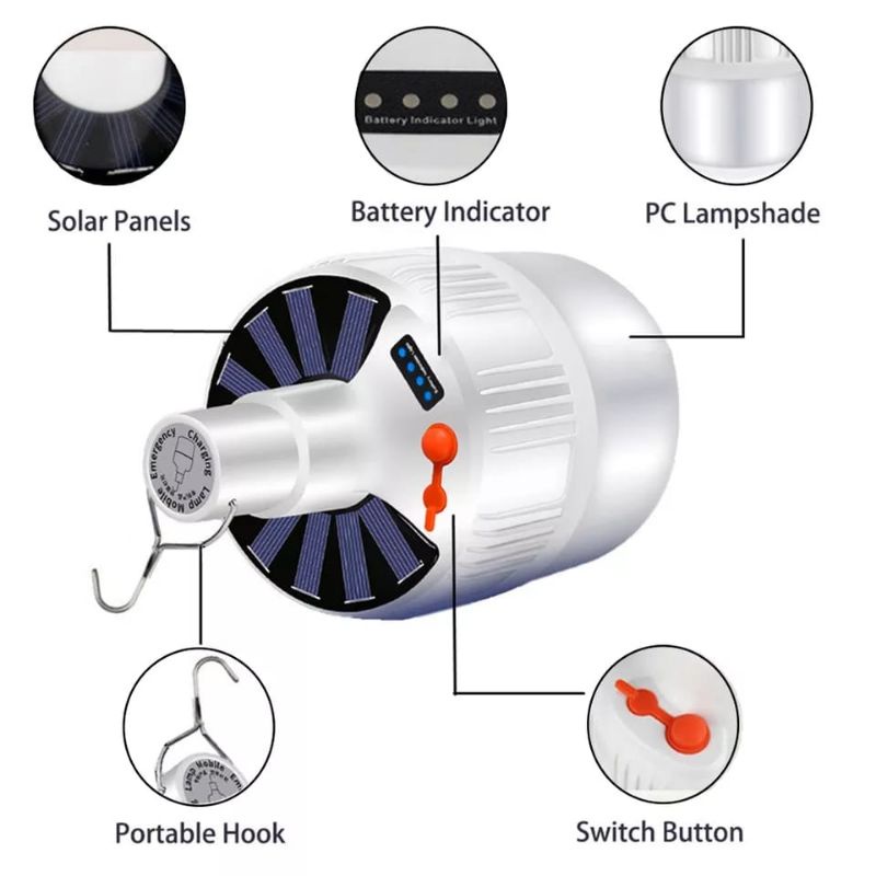 Lampu Emergency LED Charger 45W Lampu Solar Darurat Free USB