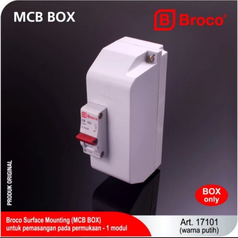 BOX MCB 1 GRUP BROCO OB TEMPEL TEMBOK - TUTUP MCB 1 GRUP  TEMPEL TEMBOK - RUMAH MCB 1 GRUP BROCO