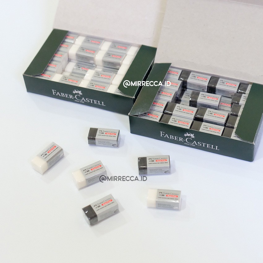 

PENGHAPUS KECIL FABER CASTELL PUTIH HITAM TIGA WARNA BEBAS DEBU | SMALL DUST-FREE PENCIL ERASER