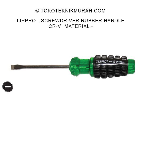 Lippro 126-863 Obeng CRV Gagang Karet Min 8&quot;x6mm (-)