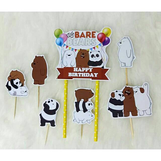 Topper We Bare Bears topper ulang tahun Topper Puding Topper kue hiasan ultah