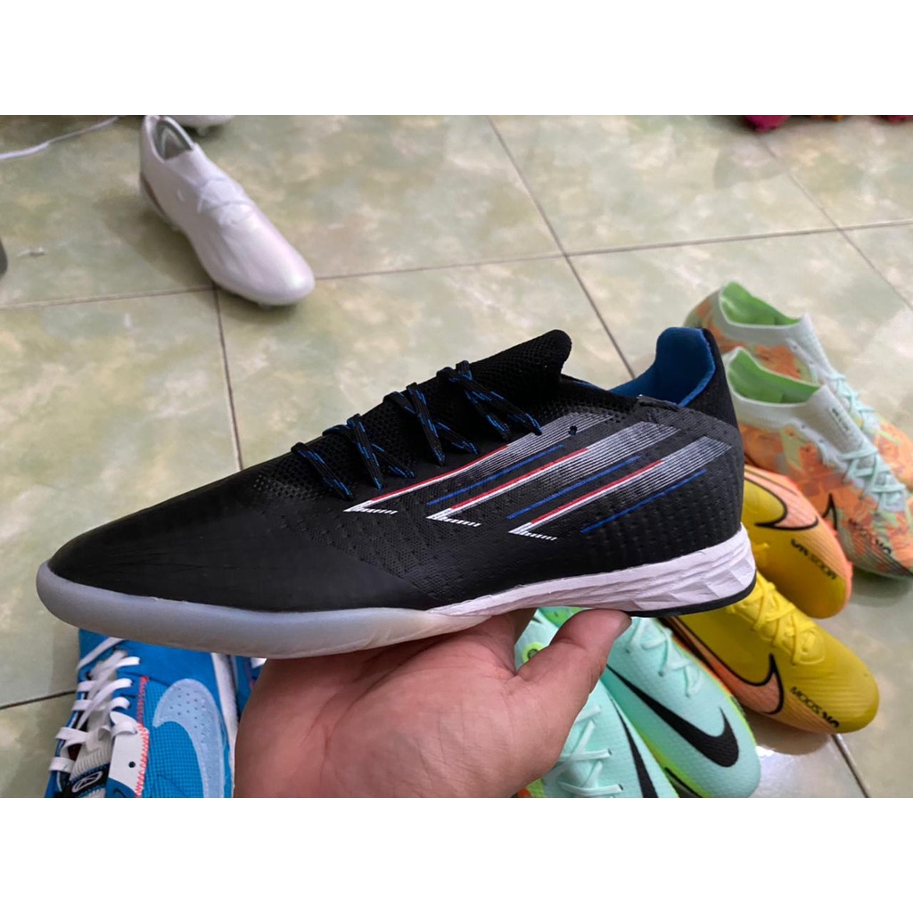 Sepatu Futsal Adidas X Speedflow.1 IN sol tapak datar - Core Black White