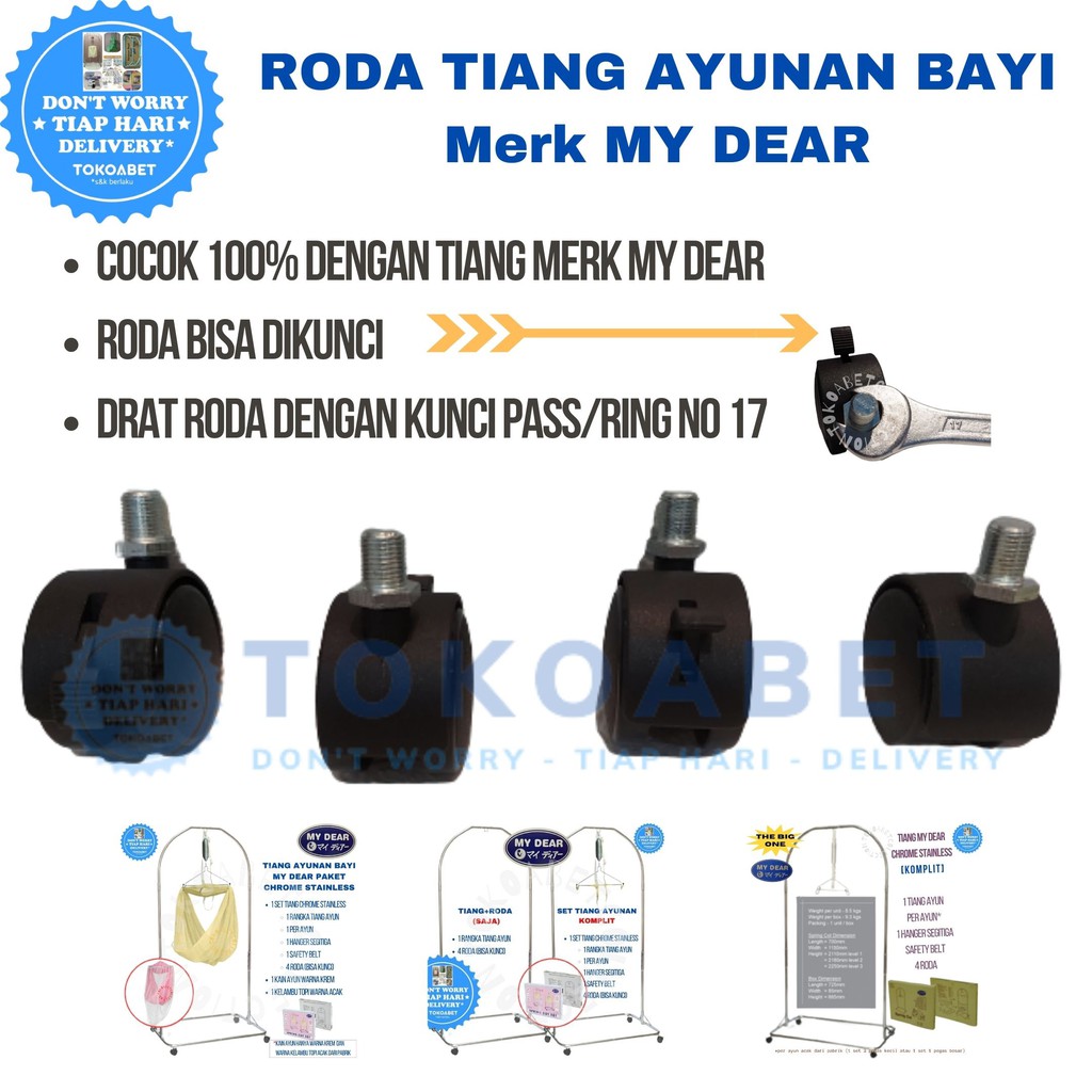 RODA Tiang Ayunan Bayi MY DEAR ORIGINAL Bisa Kunci dan Pasti COCOK 100% TOKOABET