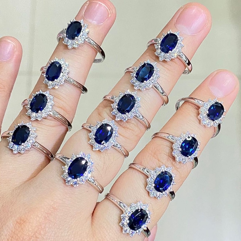 Cincin set anak dan dewasa emas asli kadar 700 750 16k 17k liontin lady diana whitegold permata warna biru navy dongker laut mata solitaire keliling oval putih kuning mainan kalung anting kerabu giwang duduk paku cucuk stud 1 2 gram