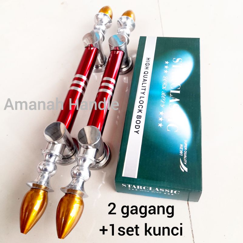 Handle pintu rumah stainless 45cm 1set kunci rumah