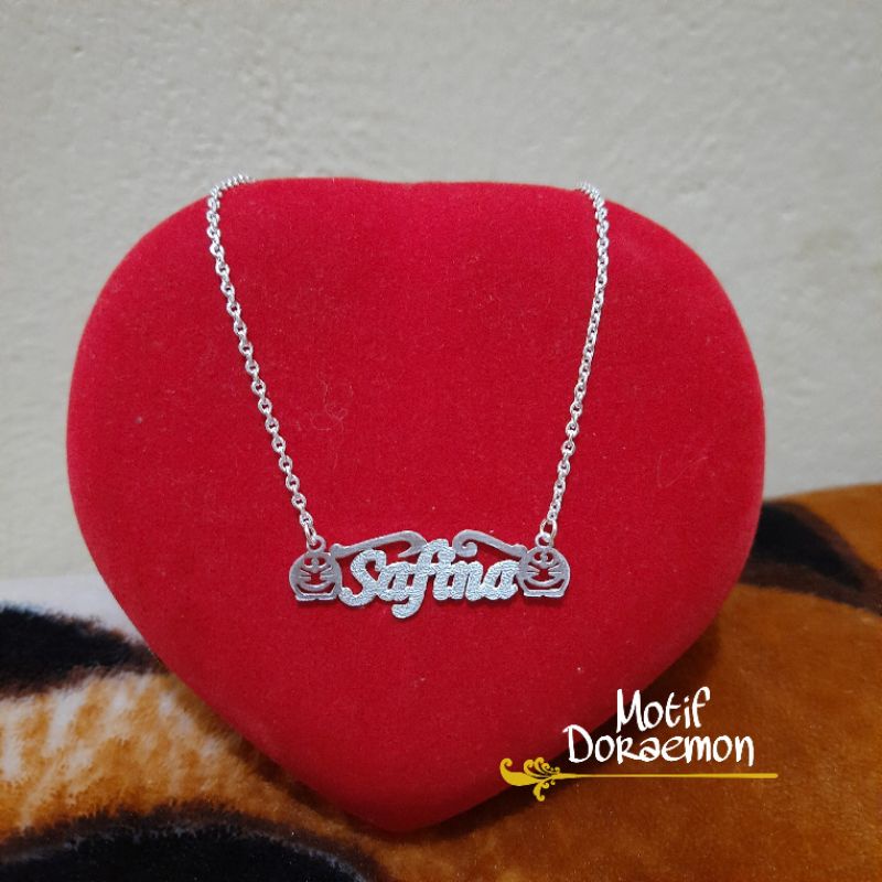 (COD) KALUNG NAMA MOTIF DORAEMON PERAK ASLI