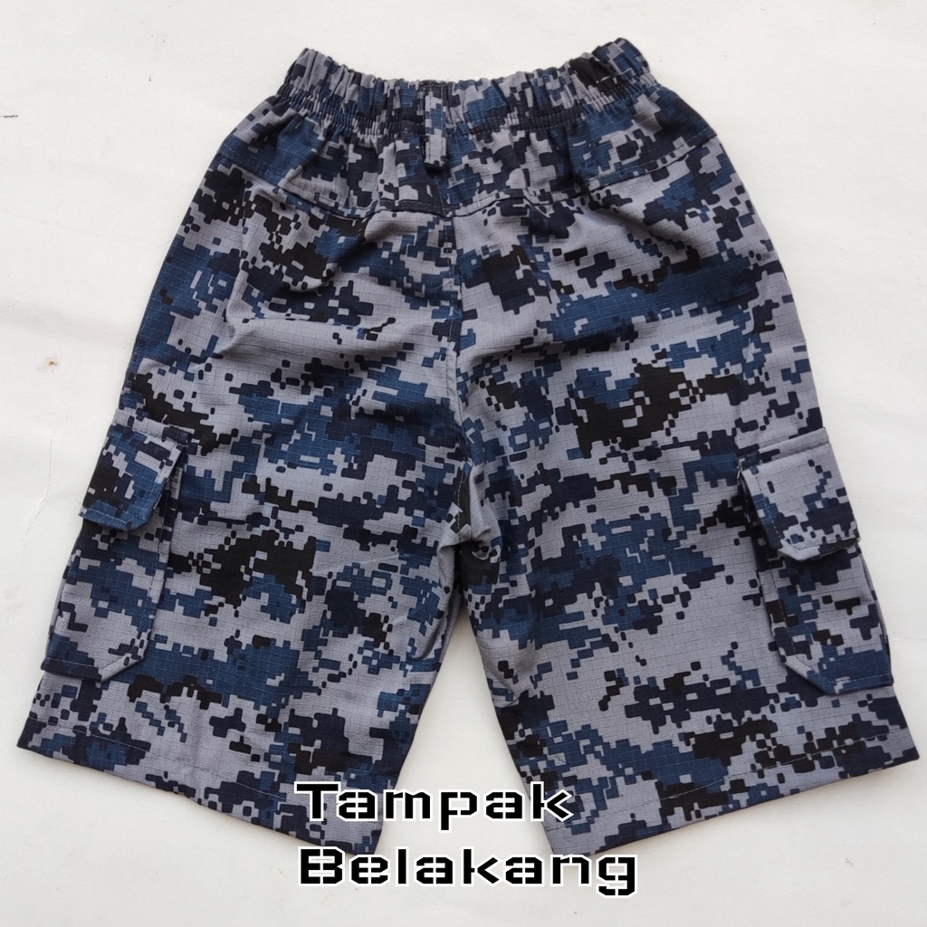 CELANA PENDEK CARGO ANAK 1-10 TAHUN (LORENG DIGITAL BAHAN RIPSTOP) / D.SHELTER