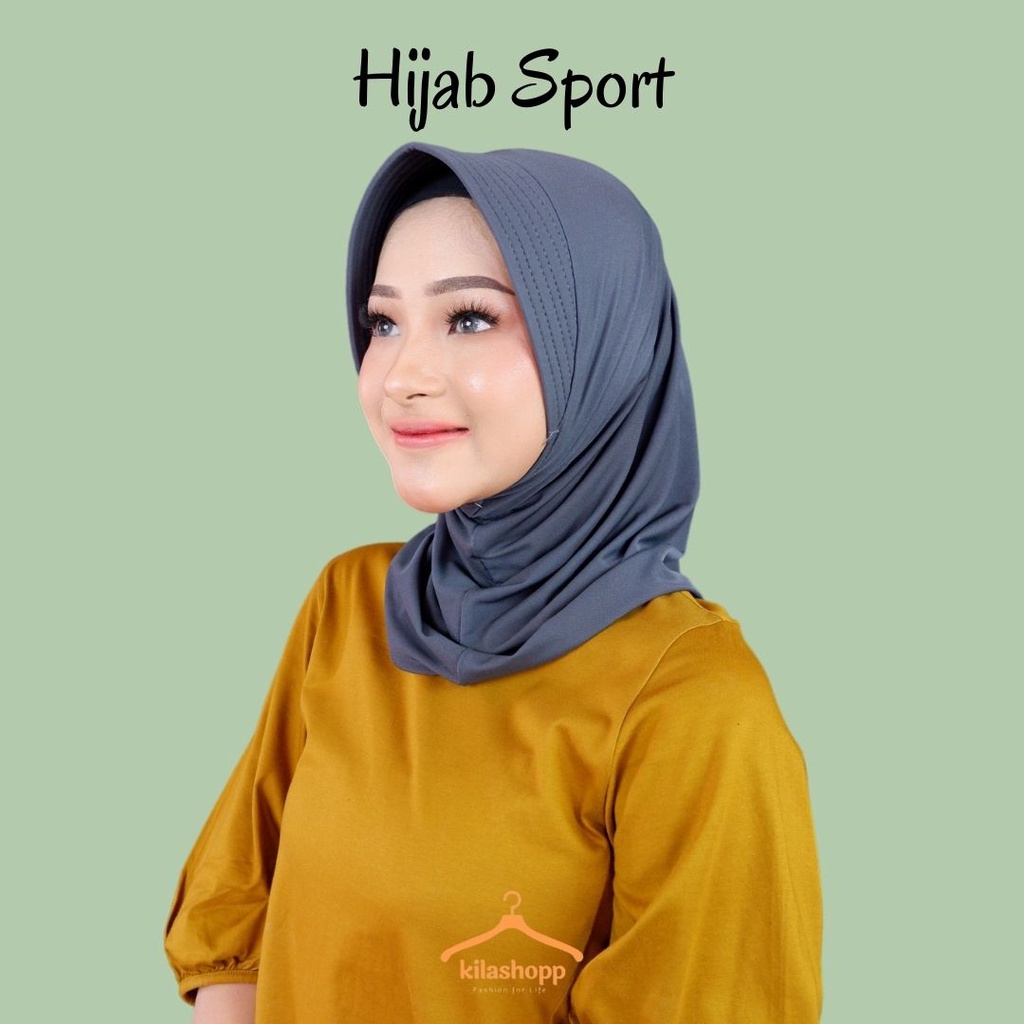 Jilbab sport murah / jilbab jersey lycra / jilbab instan sport-2