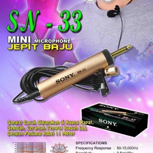 Mic clip on jepit sony SN-33 mik cocok buat imam