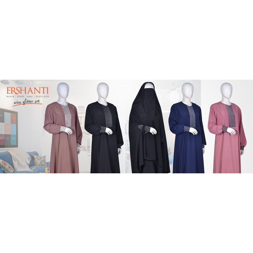 Gamis Syari Set Khimar Syari Aiza Glitter by Ershanti