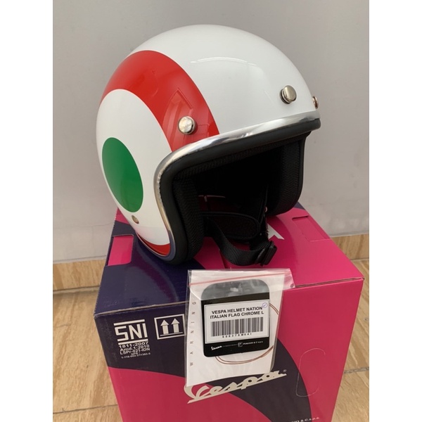 HELM VESPA ITALIAN FLAG ORIGINAL PIAGGIO
