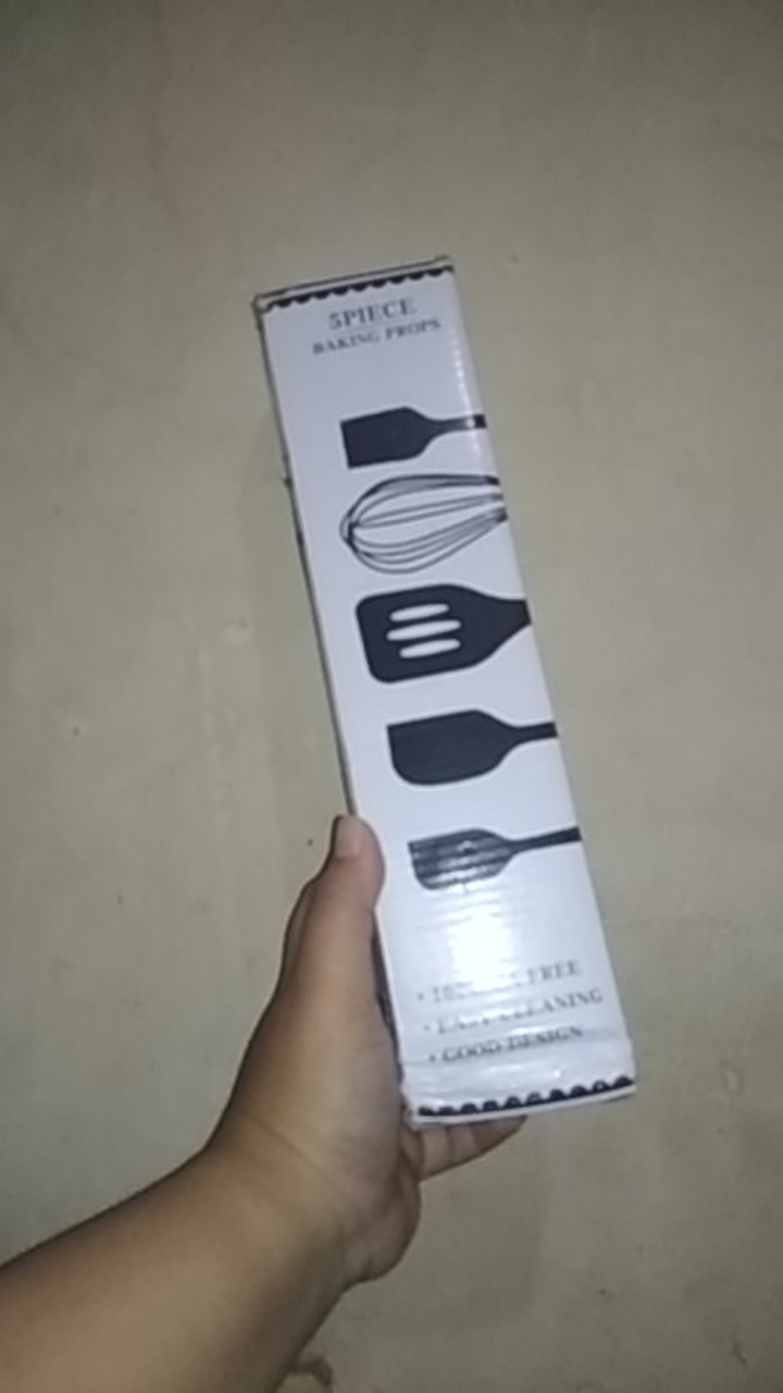 Silicone Kitchen Utensil Spatula Set 5in1 / Alat Masak Set Sutil Silikon 5 In 1 Utensils