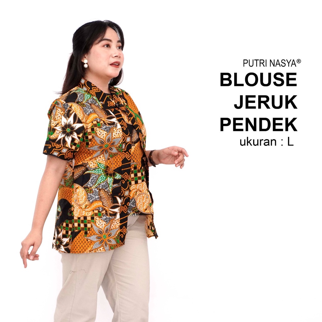 Blouse Big Size Wanita Atasan Batik Jumbo LD 140 Pakaian Atasan Model Blus Jumbo Seragam Kerja Batik / Pakaian Kekinian L-XL-2L-3L-4L-5L-6L-7L Model Kantor Formal