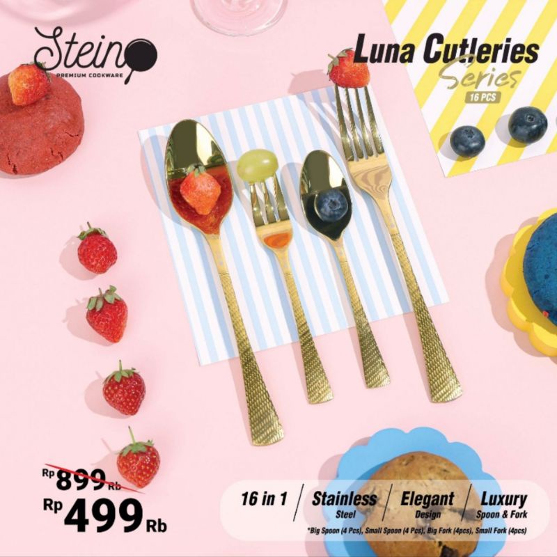 STEIN Luna Cutleries Series Sendok set Steincookware (Stainless Steel) - 16pc