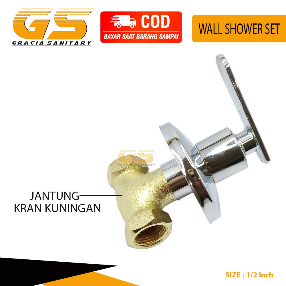 Wall shower set / Shower tanam &amp; kran shower 1/2 inch PAKET shower dinding tembok