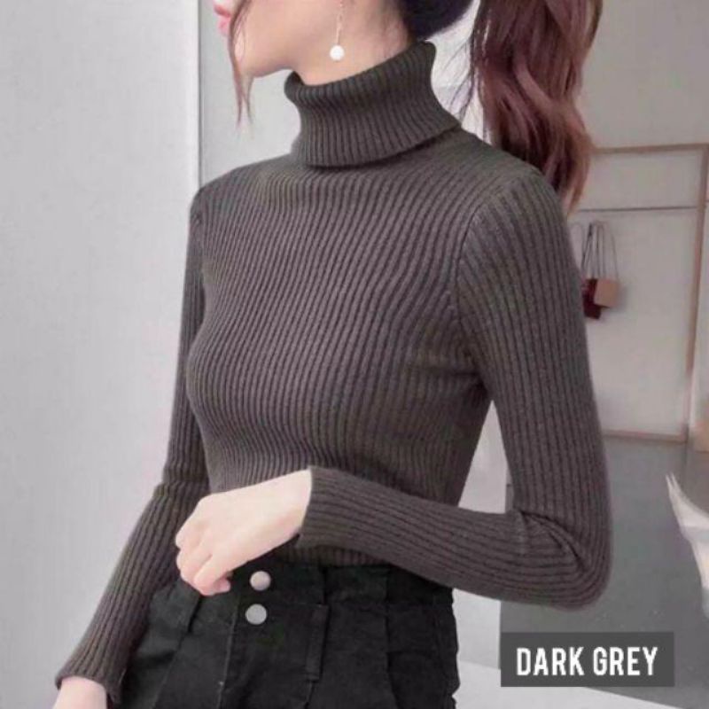 (BISA COD) Turtleneck Rajut / Turtleneck Korea / Baju Rajut / Sweater / Baju / Turtleneck Wanita