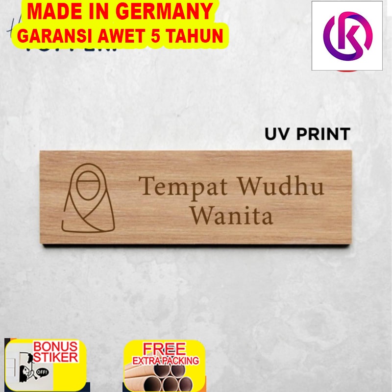 

Grosir Signage Tempat Wudhu Wanita Sign Board UV Print Kayu - 25x7