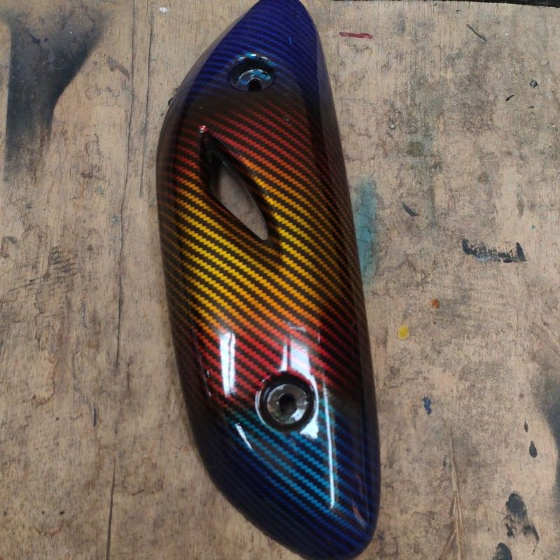 tameng knalpot cover knalpot Scoopy 2020-2022 karbon two tone