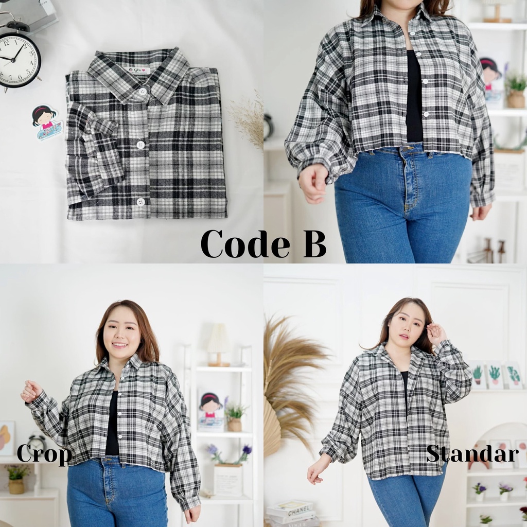 GFS [PLUS SIZE] FLANEL OVERSIZE KEMEJA BIGSIZE