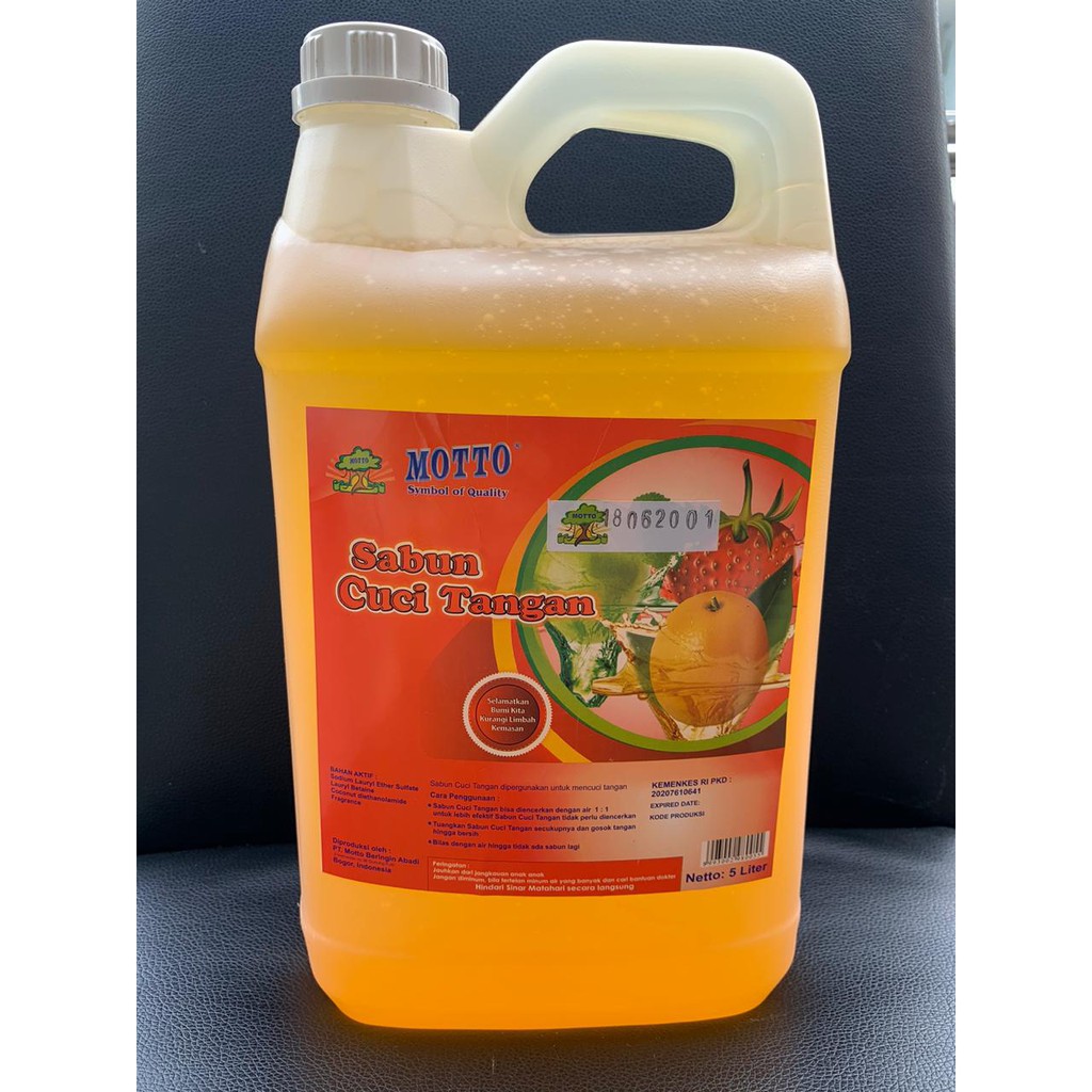 Sabun Cuci Tangan Antibakteri / Antibacterial Hand Soap Lemon MOTTO 5 Liter