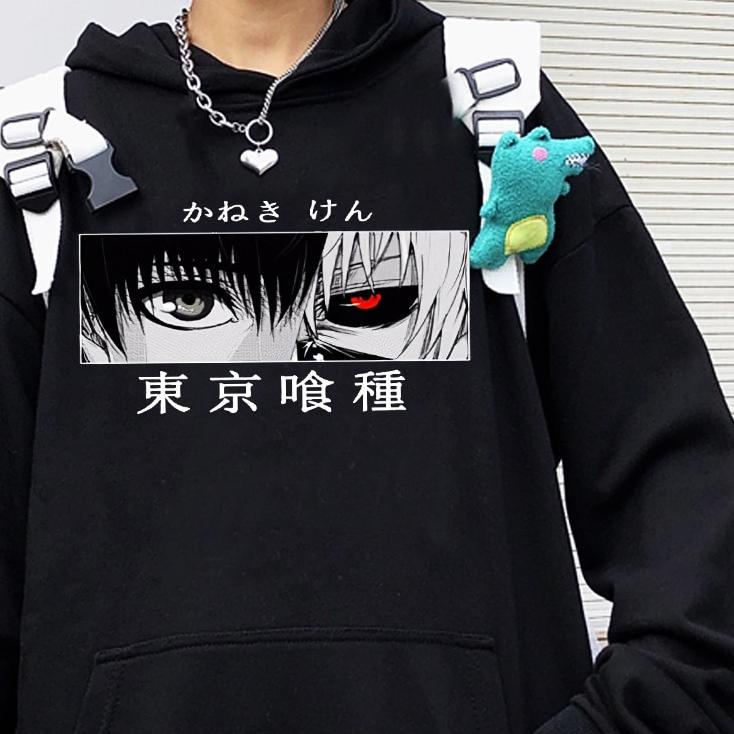 e9❁Baru☈ Sweater Hoodie Japan Anime Tokyo Ghoul Harajuku Sweeter Hodie Hip Hop Japan Style Sweter An