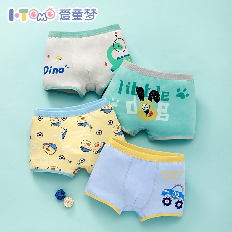 Set Celana Dalam Boxer Anak Laki Laki Bahan Katun Import Premium Celana Dalam Segiempat Anak Laki Laki Celana Dalam Anak Bahan Katun Murah isi 4 pcs