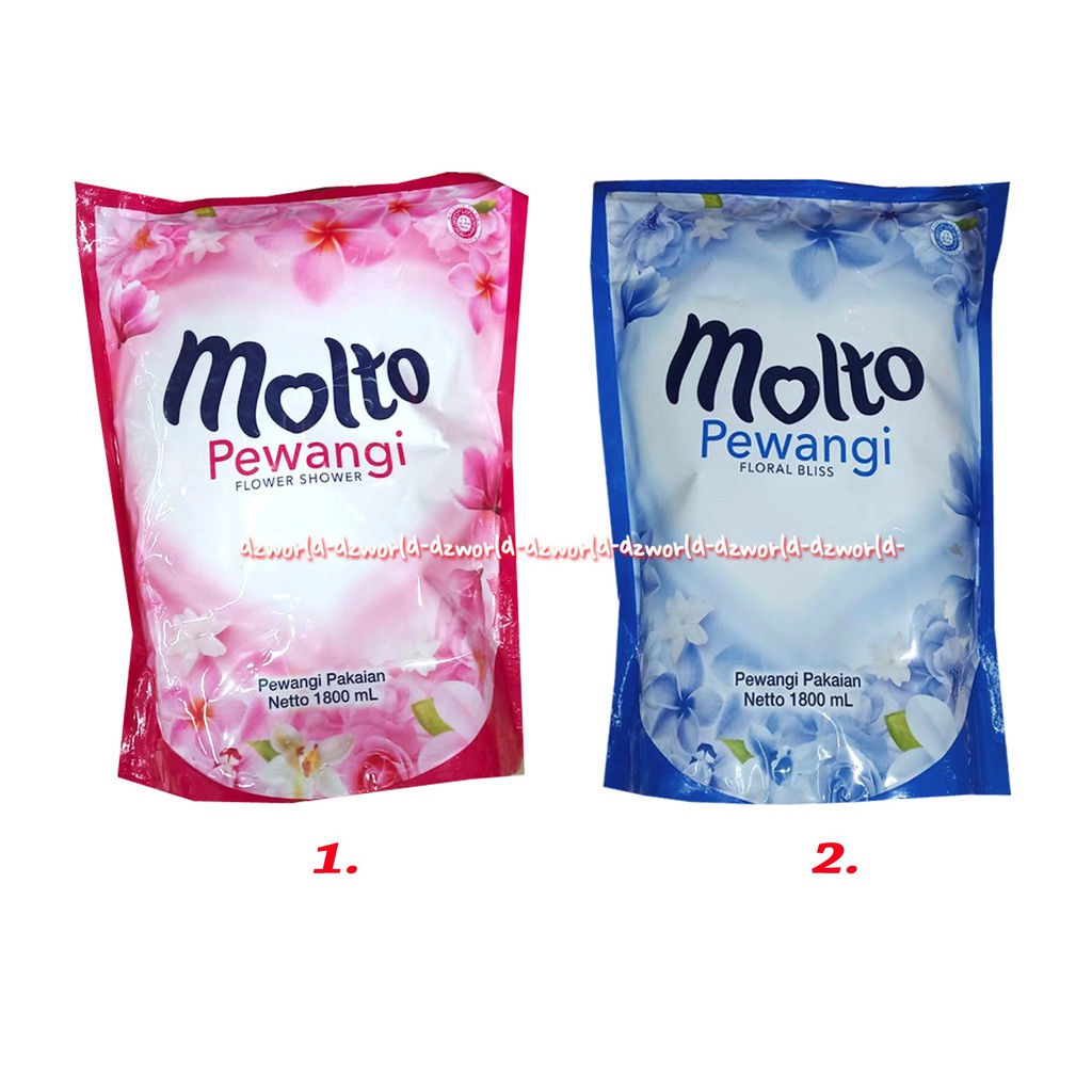 Molto Softener Spring Blue Pink Pouch 1800ml Pelembut Pakaian Dengan Airflow Technology