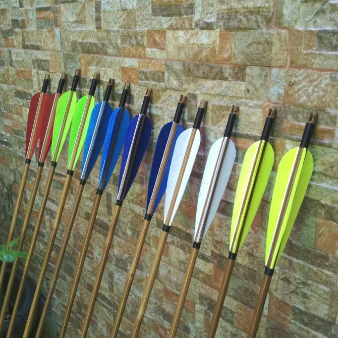 Arrow Anak Panah Bambu Tonkin Bulu Import Parabolic 5" Satu Warna Terlaris