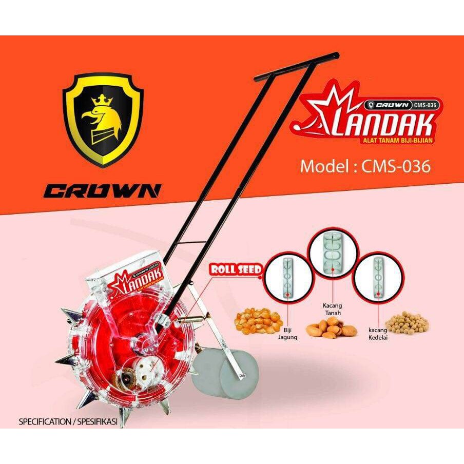 Alat Tanam Biji Bijian 1 Lubang CROWN CMS036 / Alat Tanam Bibit Tanaman Sebar CMS 036 CMS-036 CROWN