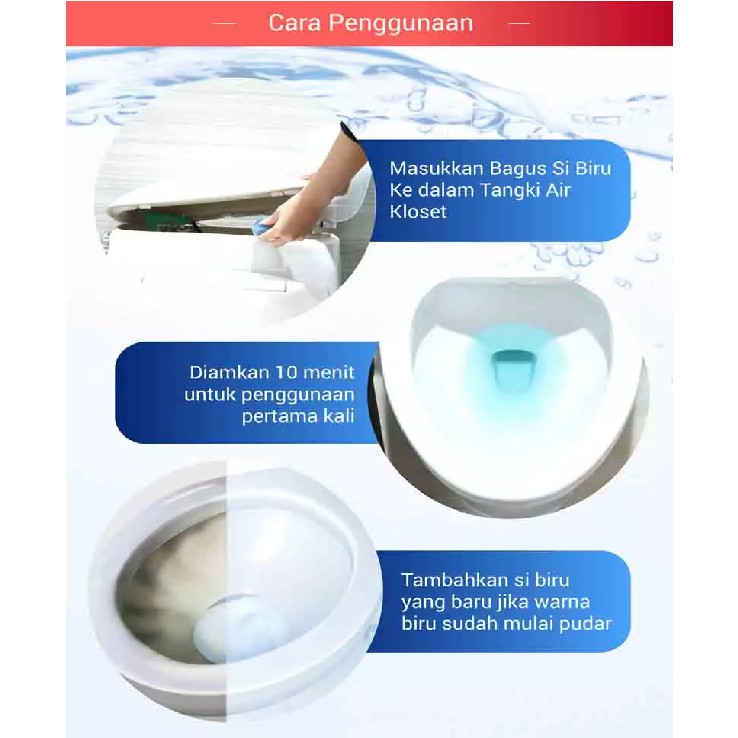 Tablet Biru Pembersih Penyegar Kloset Toilet 50gr Si Biru Pembersih Kloset