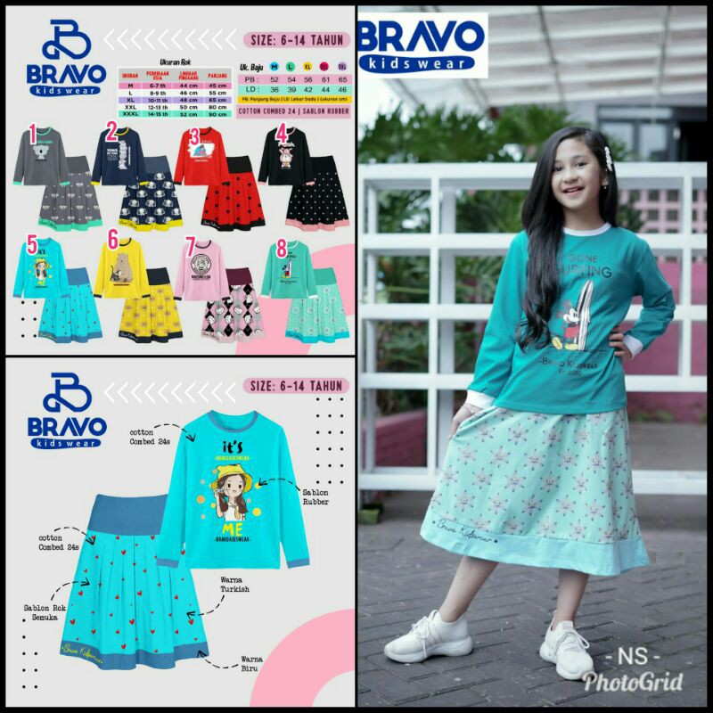 setelan rok lengan panjang by bravo kidswear