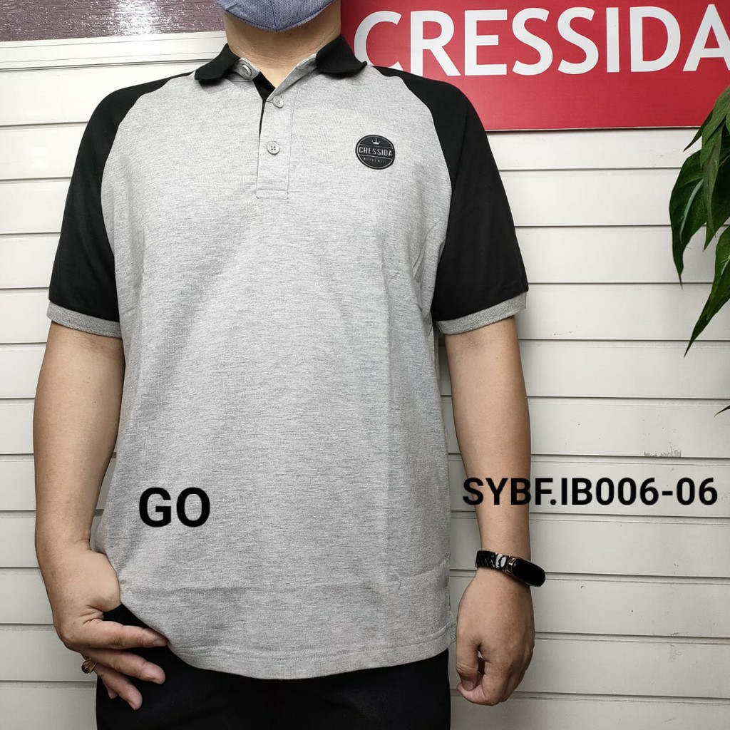 gos CRESSIDA BIGSIZE POLO T-SHIRT Pakaian Pria Atasan Kaos Polo Berkerah Wangky Polo Lengan Pendek