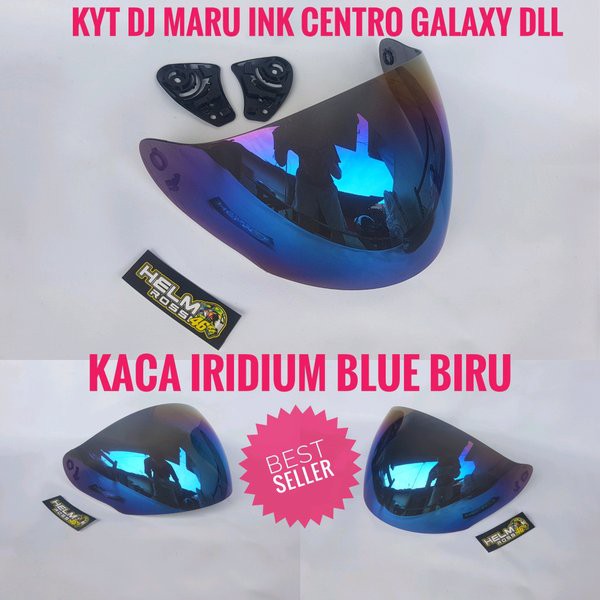 KACA VISOR IRIDIUM BLUE - KYT DJ MARU INK CENTRO GALAXY SLIDE GIX G2 JDS WARNA BIRU