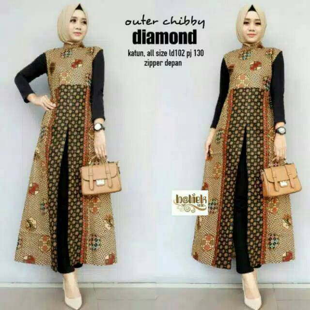 Outer Chibi Diamond Busana Batik Wanita Kardigan Cantik Modern High Quality Katun Premium