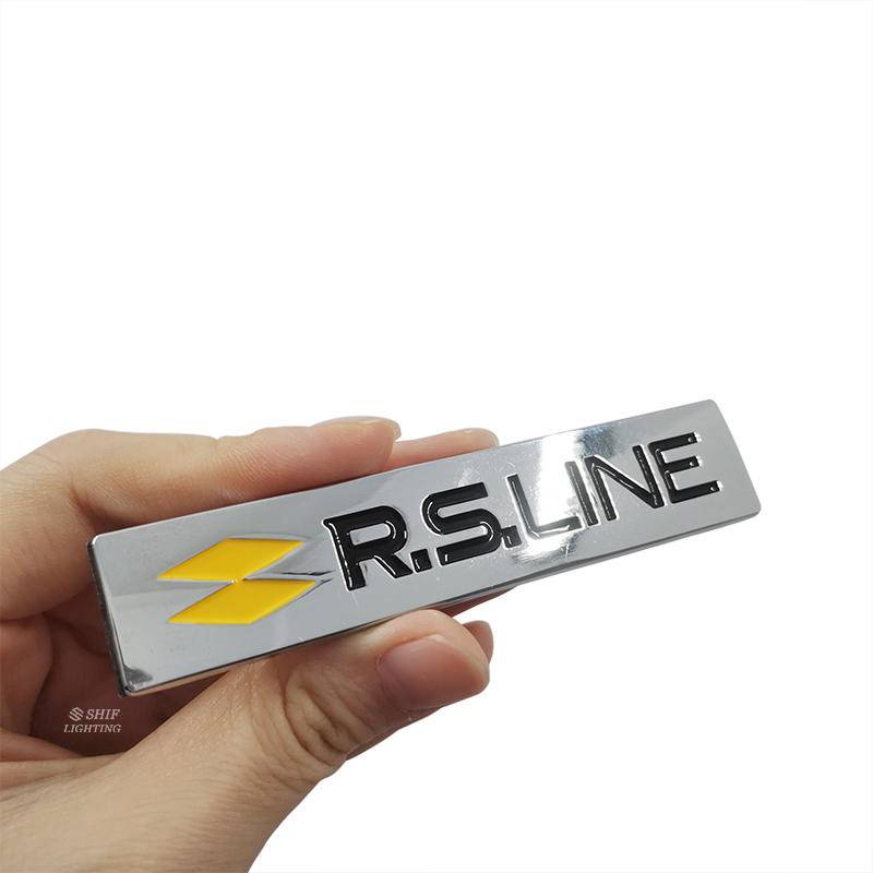 1pc Stiker Emblem Logo Rs Line Bahan Metal Untuk Fender Samping Mobil