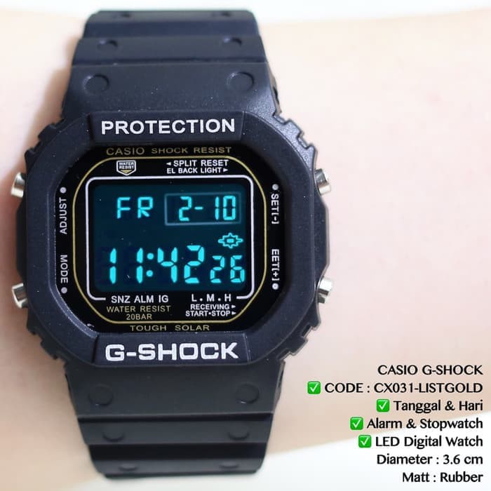 Jam tangan CASIO GSHOCK tali rubber karet sport wanita pria digital