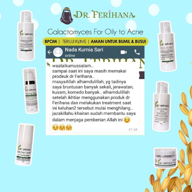 Galactomyces Night Cream For Oily &amp; Acne DR. FERIHANA COSMETICS &amp; SKINCARE Merupakan Krim Malam untuk Kulit Berminyak Berjerawat Flek Hitam Mencerahkan Sekaligus Anti Aging BPOM LPPOM HALAL MUI