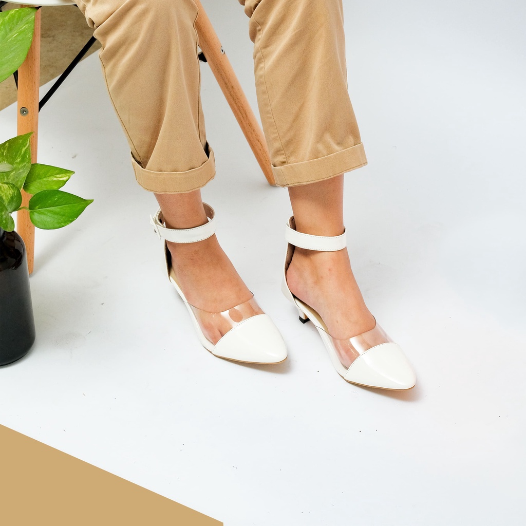 Syhafira - Heels Wanita/Sandal Wanita Gissela,heels 3 cm,putih