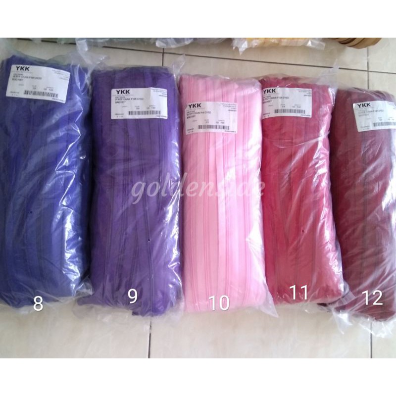 Resleting / Risleting YKK meteran warna warni no 5 tanpa kepala