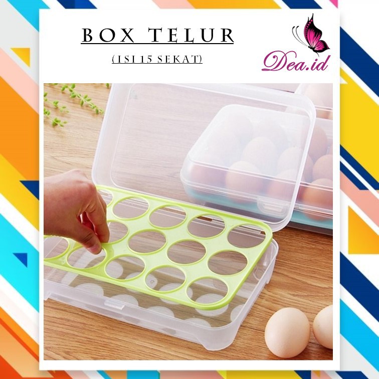 [DEASHOP] BOX PENYIMPAN TELUR ISI 15 LUBANG / RAK TELUR / KOTAK TELUR 15 SEKAT