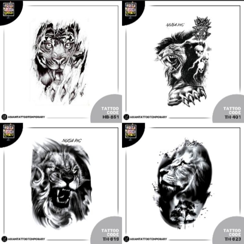 Tatto temporer GAMBAR MACAN / tato kulit / tato anti air MACAN SINGA BEST TATO STIKER TATO TEMPORER