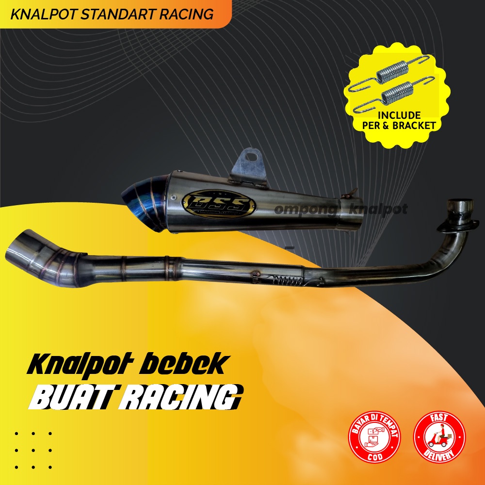 Knalpot standart racing bebek jigsaw blue bss buat semua motor bebek