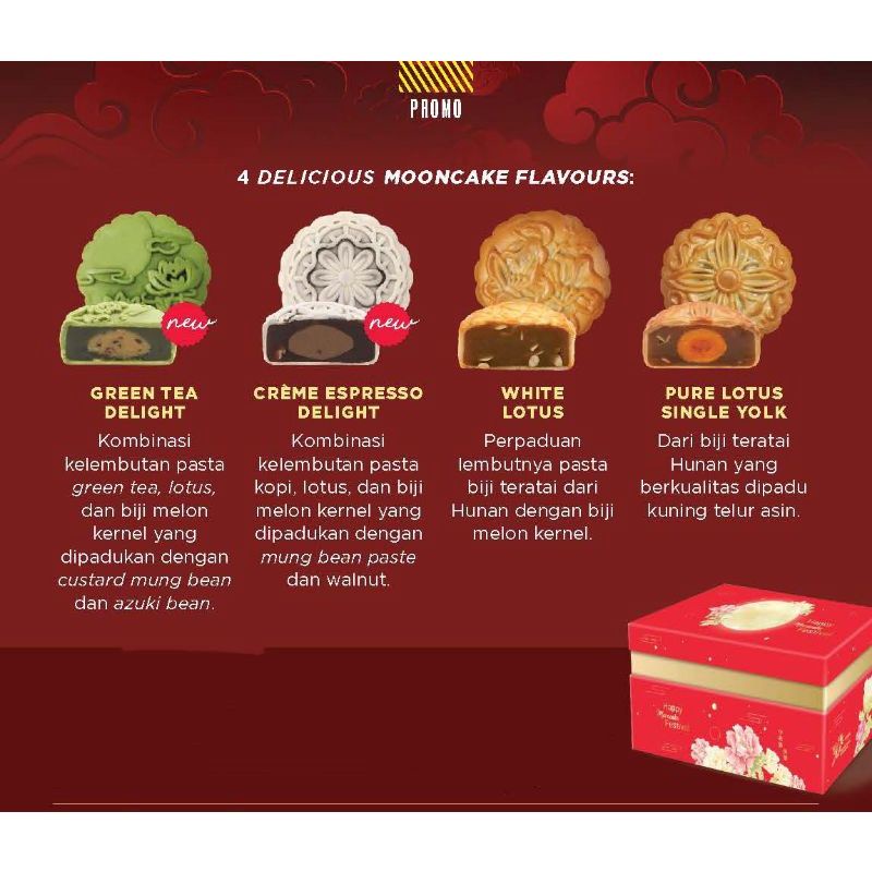 

Moon cake/Mooncake 4 varian free paper bag