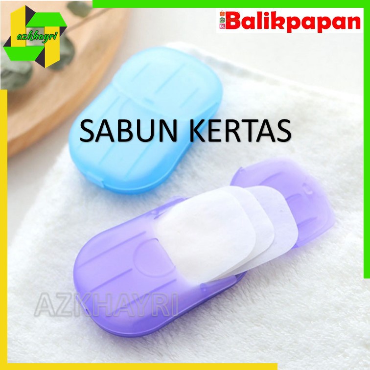 Sabun Kertas Praktis Mini Travelling Paper Hand Soap Washing Travel