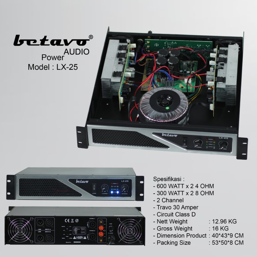 POWER AMPLIFIER BETAVO LX 25 PROFESSIONAL POWER AMPLIFIER BETAVO LX-25