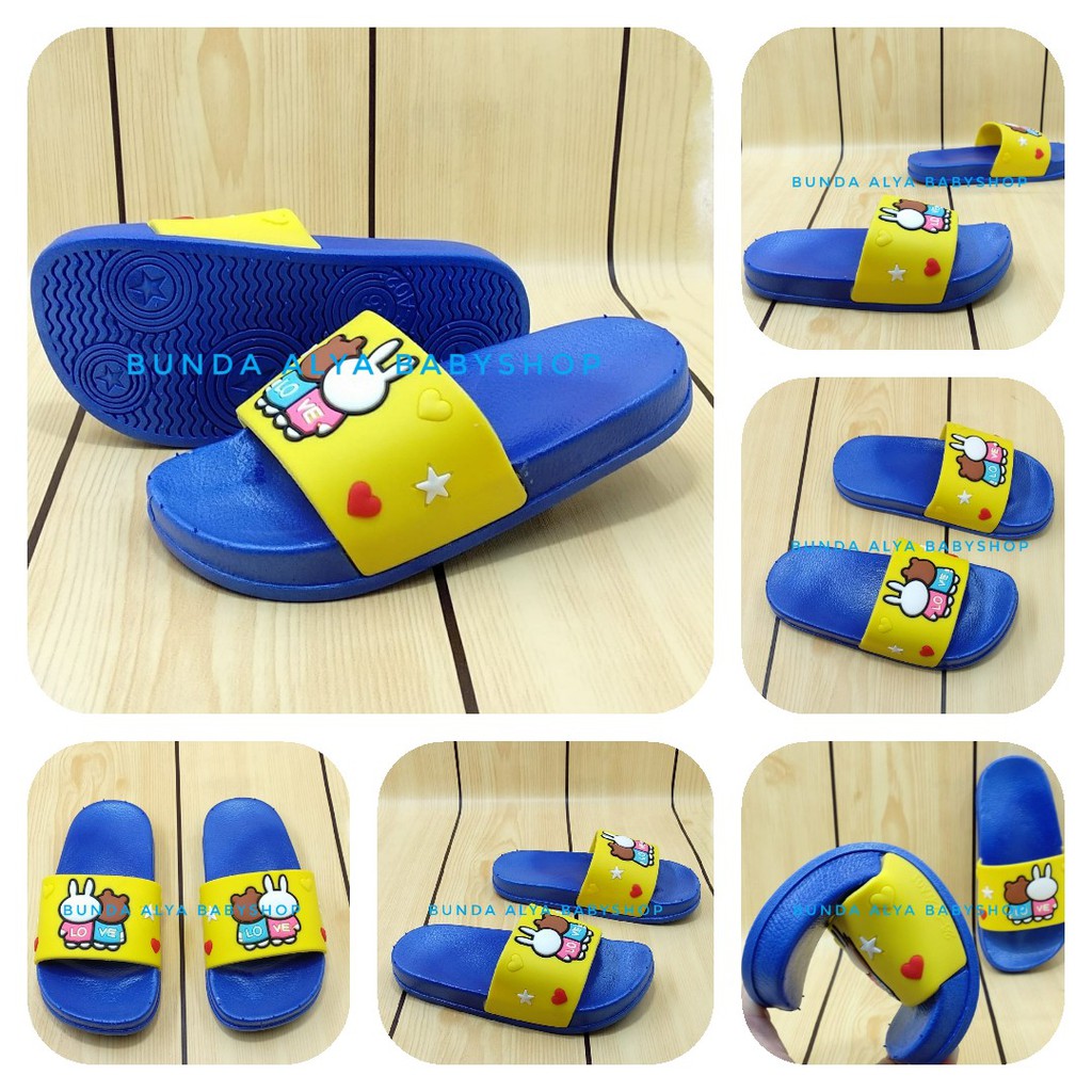 Sandal Anak IMPORT Usia 3 4 5 6 7 Size 27 - 34 BIRU TUA Elastis - Sendal Karet Anak Anti Licin