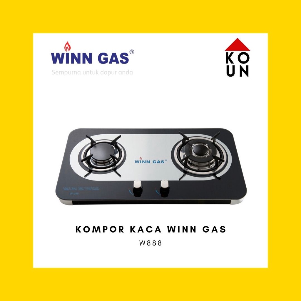 (COD READY) KOMPOR GAS TANAM WINN GAS W888 / W-888 / W 888 (2 TUNGKU) / WINN GAS KOMPOR TANAM (GARAN