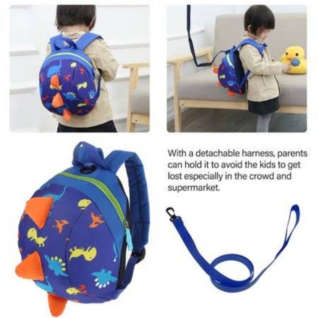 Dino safety backpack skip hop dinosaur toodler tas anak batita balita anti hilang aman travel must ransel harness