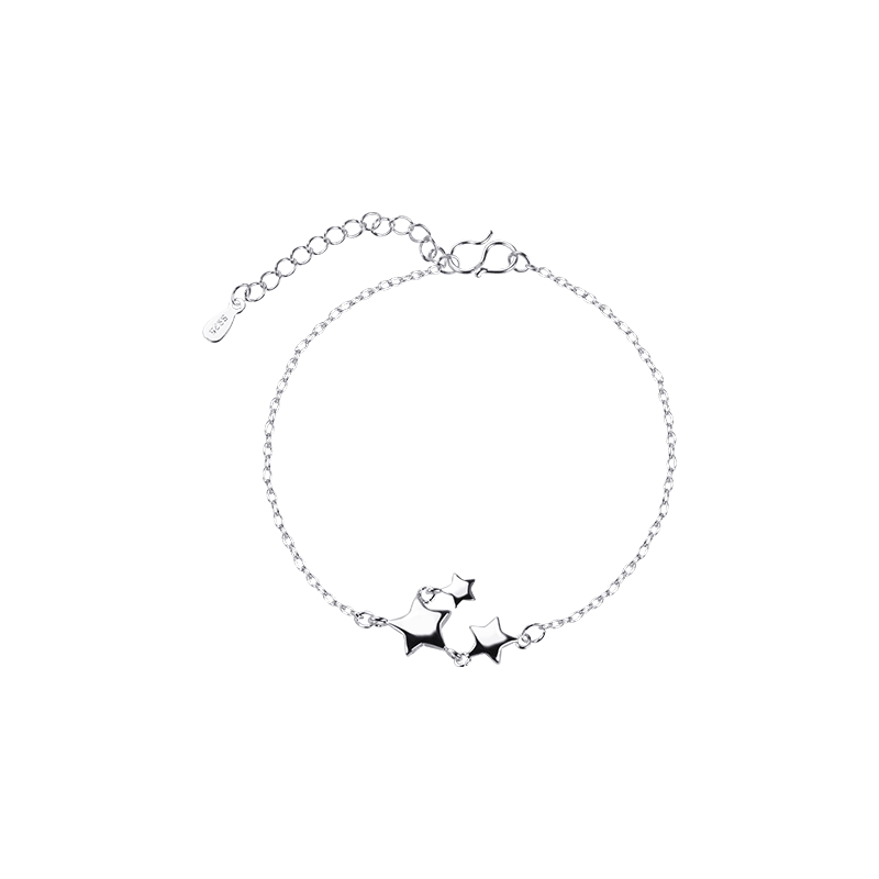 Gelang Rantai Liontin Bintang Charm Star Pendant Chain Bracelet Korea Silver Adjustable Cuff Bracelets Women Jewelry Accessories