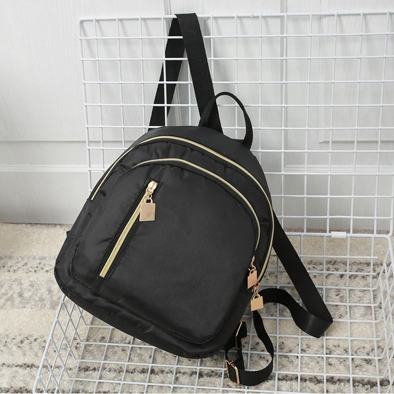 PROMO Tas Ransel Backpack Hitam Kecil Kain Nylon Cewek Korea TAS001